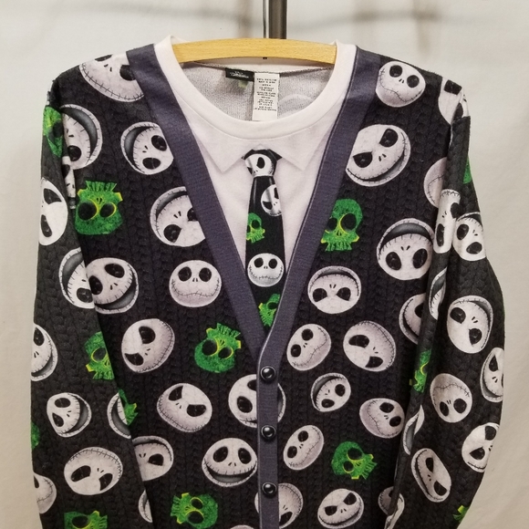 Disney Nightmare Before Christmas Gray Women's Ultra Fleece Lounge Shirt Medium - Picture 2 of 7